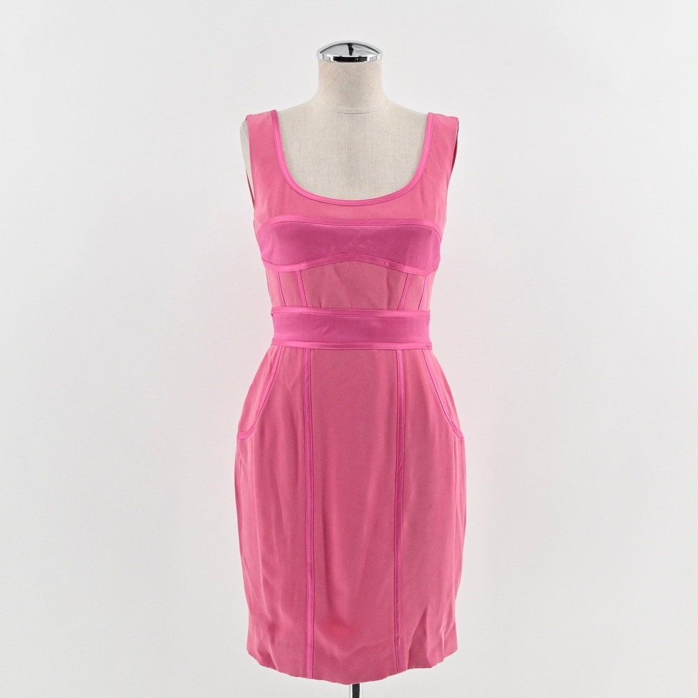 Aysha Pink Silk Dress Size 2 Retro Romantic Feminine Sleeveless Cocktail Party‎